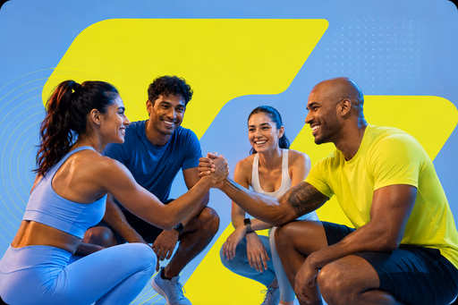 A group of people celebrating after a workout