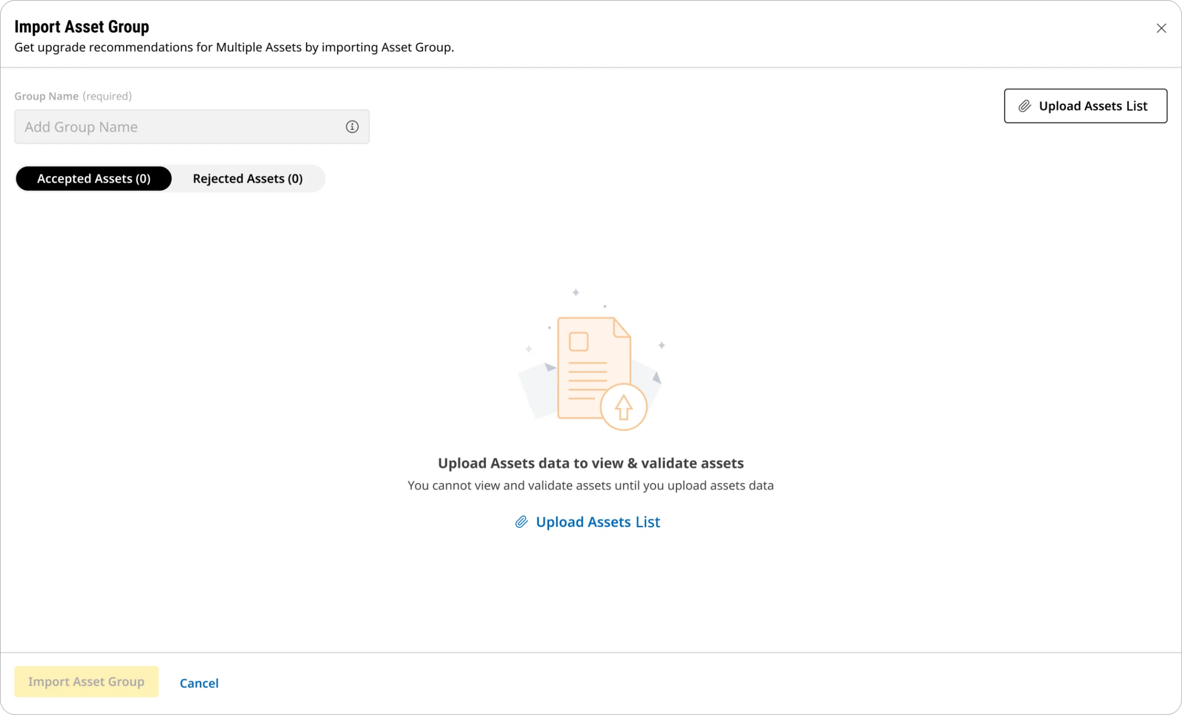 The compressed import: the whole import, with accepted and rejected assets, on one screen