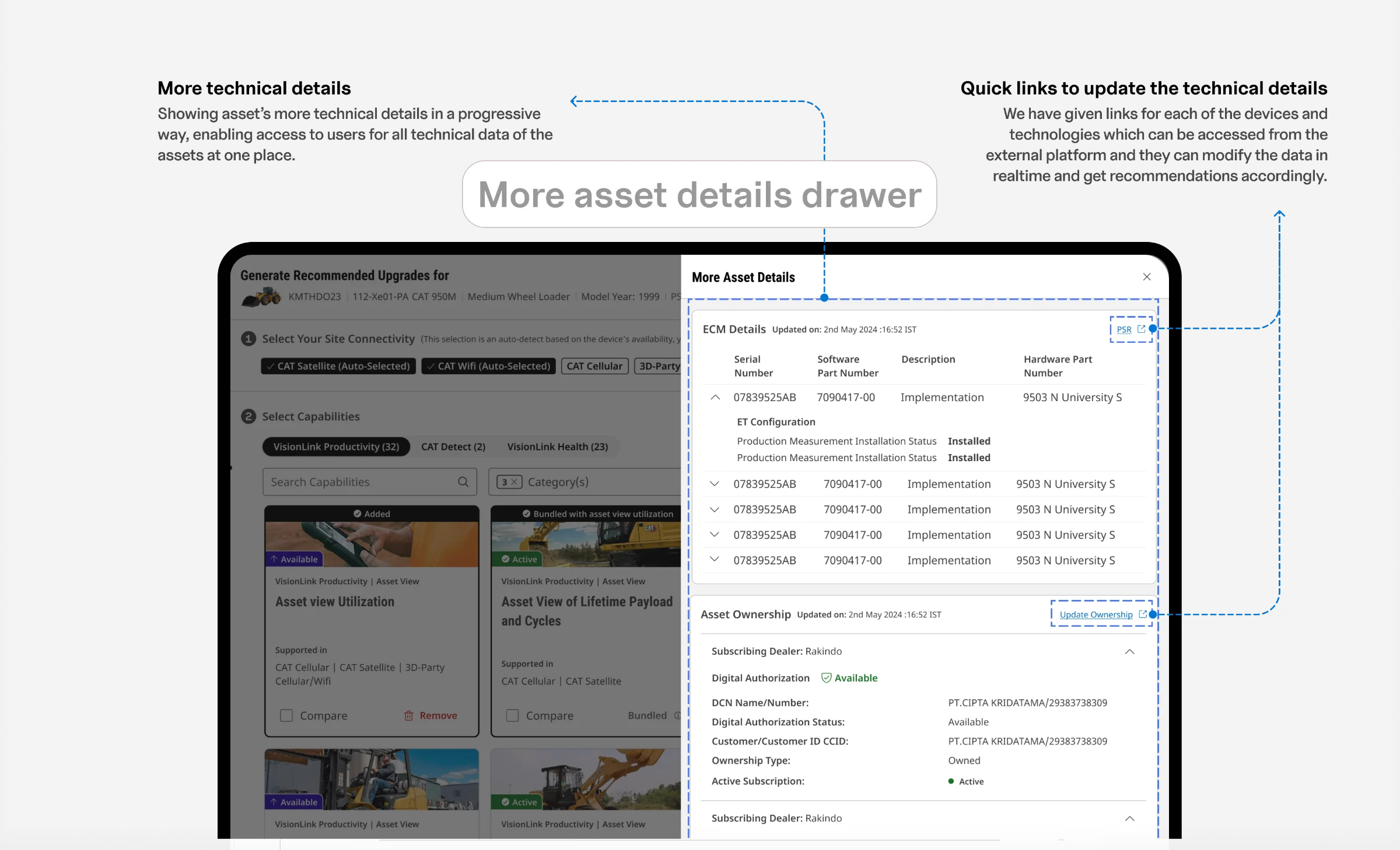 Discovery and current state, More asset details drawer