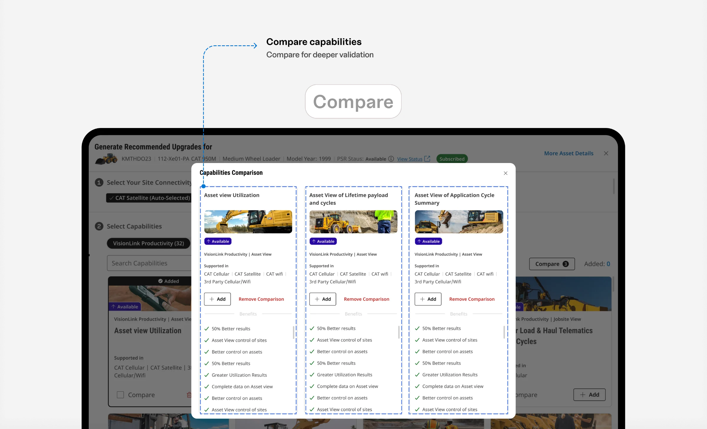 Evaluating capabilities, Compare