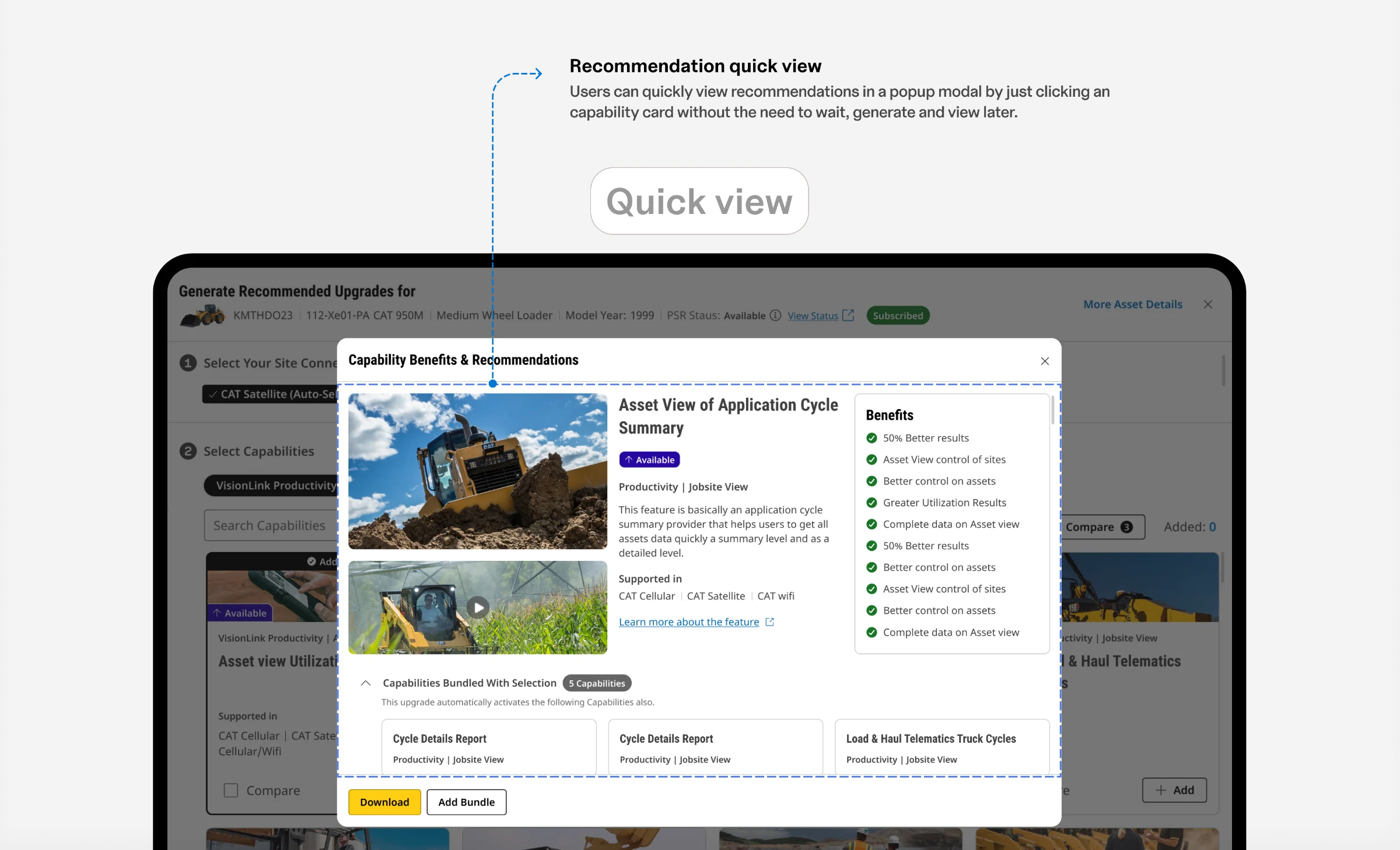Evaluating capabilities, Quick view